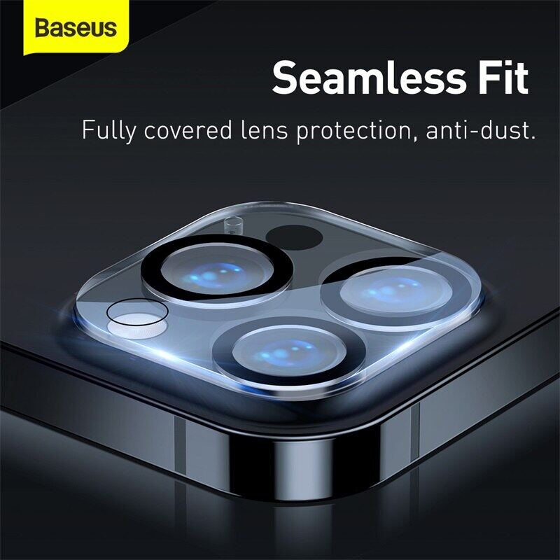 Cụm Kính Cường Lực Camera Sau iPhone 12 Pro Max Hiệu Baseus chất liệu từ kính là giải pháp bảo vệ chiếc camera siểu khủng của máy hạn chế tình trạng trầy xước, va đập